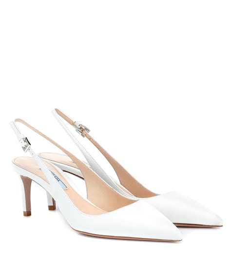 prada white pumps